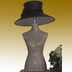 lampe chapeau buste ange bleu
